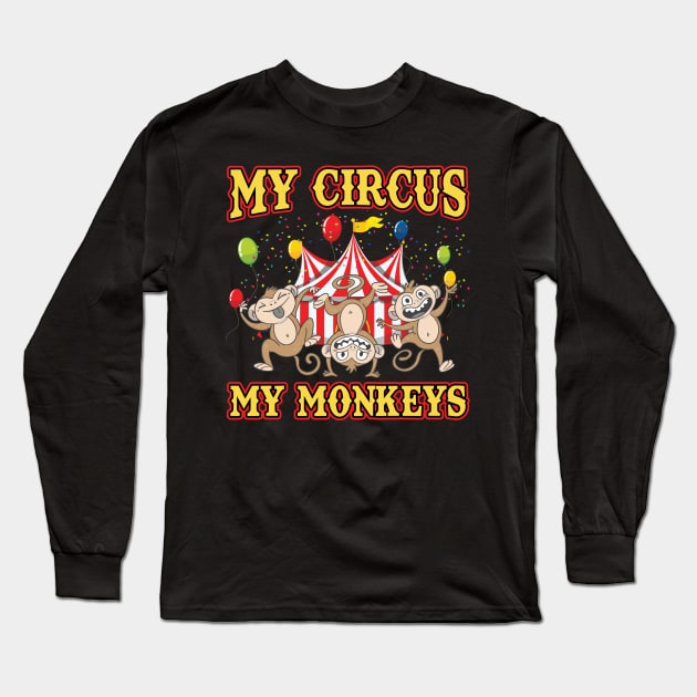 My Circus My Monkeys - Circus Party Ringmaster Long Sleeve T-Shirt by Peco-Designs
